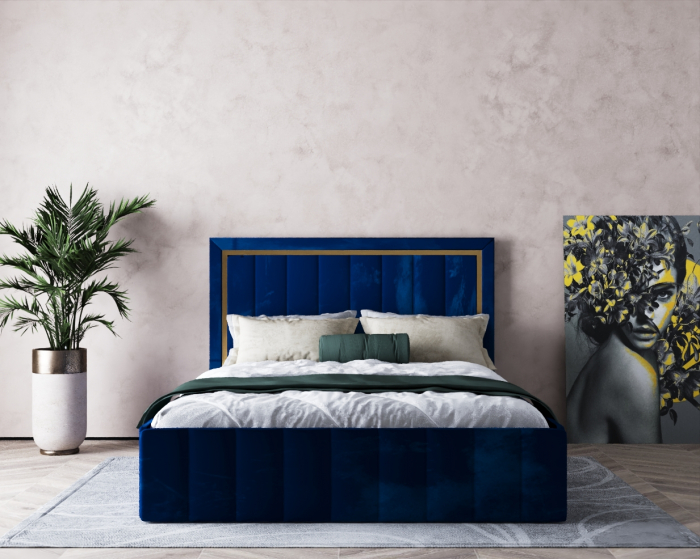 Pat Elegance Tapitat Albastru 180x200 [3]