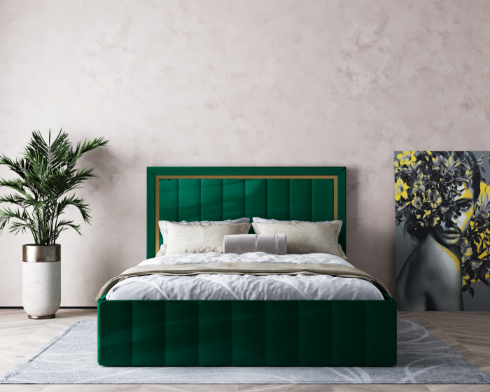 Pat Elegance Tapițat  Verde  140x200 [4]
