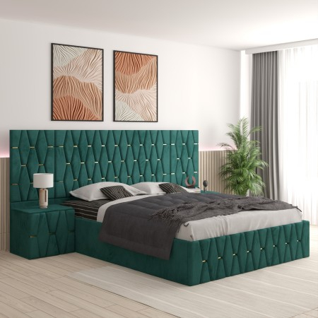 Pat Monaco CU Extensii si 2 Noptiere - Somiera Rabatabila [2]