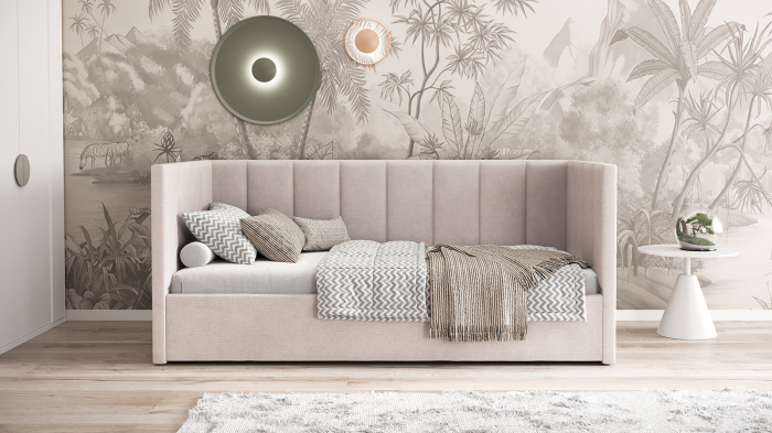 Pat tapitat LOLA cu Somiera Rabatabilă [5]