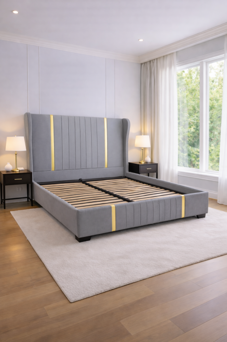 Patul Tapițat Hawaii cu Somieră Rabatabilă [4]