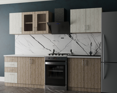 Mobilier Bucatarie - Bucatarie Compact 2.0 m Stejar K001+K002