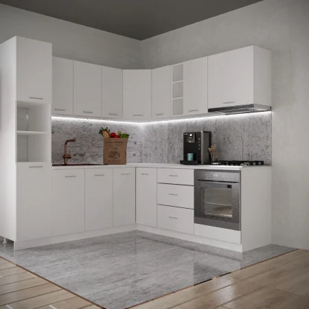 Mobilier Bucatarie - Bucatarie Sena Colt  2.2*2.2 m Alb