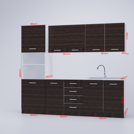 Bucatarie Karina PAL 2.2m Wenge [6]