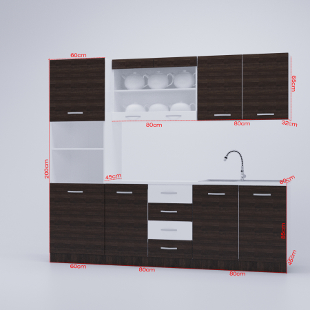 Bucatarie Karina PAL 2.2m Wenge&Alb [4]