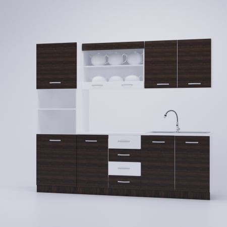 Bucatarie Karina PAL 2.2m Wenge&Alb [3]