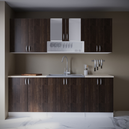 Bucatarii Albe - Bucatarie Nataly 2.2m Alb&Wenge