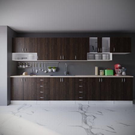 Bucatarii Albe - Bucatarie Nataly 3.8m Alb&Wenge