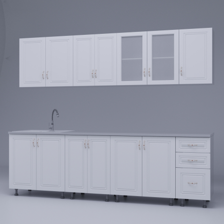 Bucatarie Liusa MDF 2.6m Alb [1]