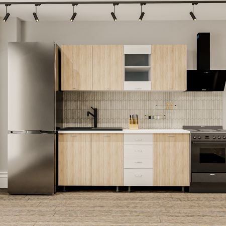 Mobilier Bucatarie - Bucatarie Ioana PAL 1.6m Sonoma&Alb