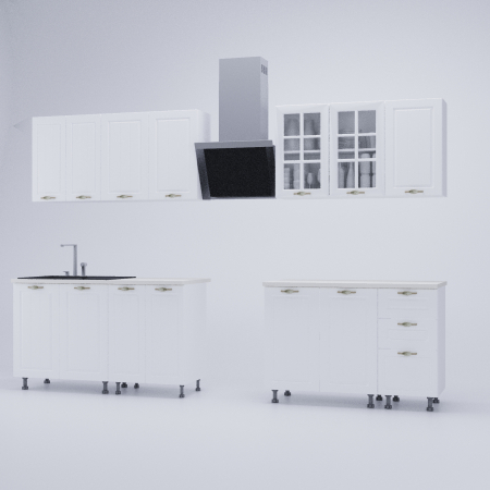 Bucatarie Paris MDF Alb 2.6m [1]