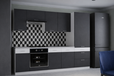 Mobilier Bucatarie - Bucatarie Nuria 2.4m Alb&Antracit