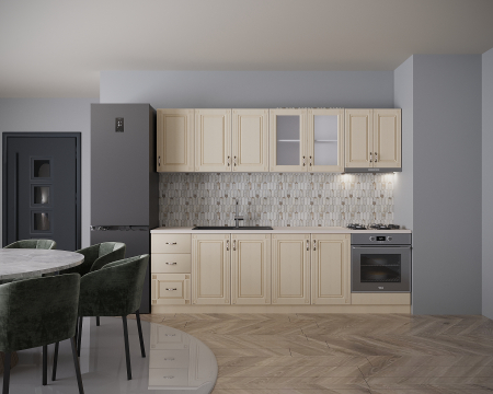 Mobilier Bucatarie - Bucatarie Roma New MDF 2.6m Crem