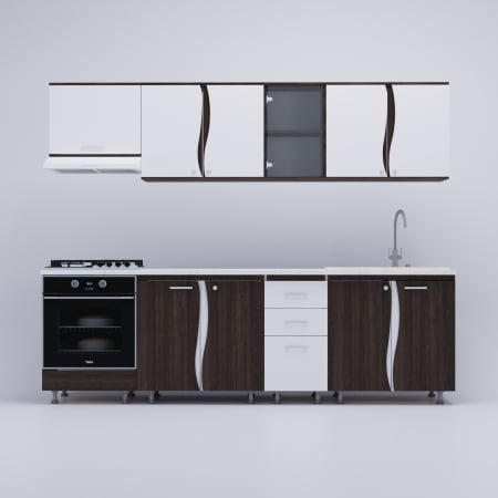 Bucatarie Lorena PAL 2.6m Wenge&Alb [1]