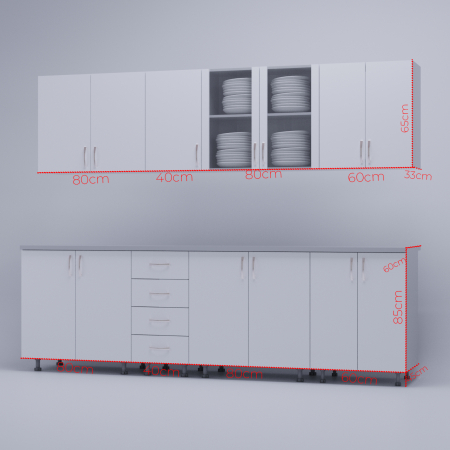 Bucatarie Boston 2.6m Alb [4]