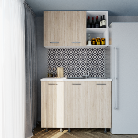 Bucatarie Lory 1.2m Sonoma&alb [1]