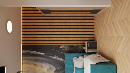 Dormitor Dallas Cu Pat Tony Tapitat Turcoaz [3]