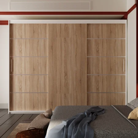 Mobilier Dormitor - Dressing Nordis  Alb&Sonoma