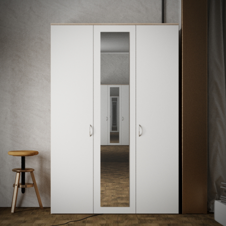 Mobilier Dormitor - Dulap Cairo 3 Usi Sonoma&Alb