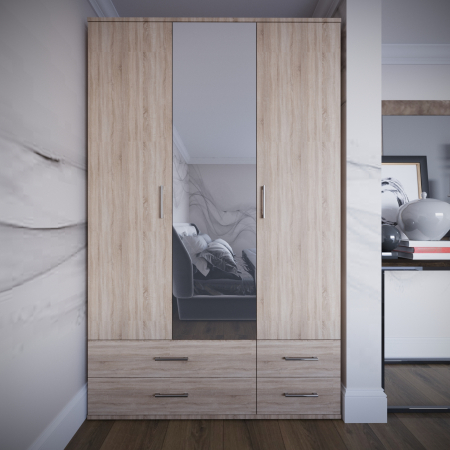 Mobilier Dormitor - Dulap Oscar 3 Usi Sonoma