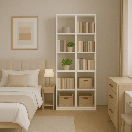 Mobilier Dormitor - Dulap Lara cu polite Alb
