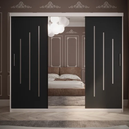 Mobilier Dormitor - Dulap Venus Space 230*200 Cu Oglinda Alb&Antracit