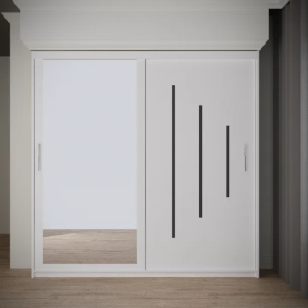 Mobilier Dormitor - Dulap Venus Space cu Oglinda 200*200 Alb