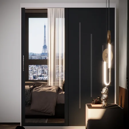 Dulap Venus New cu Oglinda Alb&Antracit Dressinguri & Dulapuri - Dulap Venus New cu Oglinda Alb&Antracit