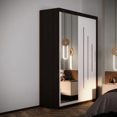 Dulap Venus Space cu Oglinda Wenge&Alb [1]