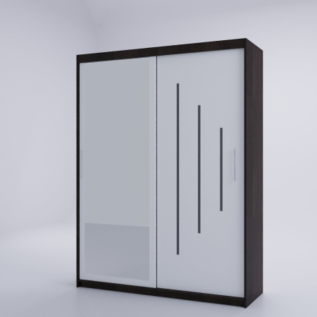 Dulap Venus Space cu Oglinda 200*200 Wenge&Alb [2]
