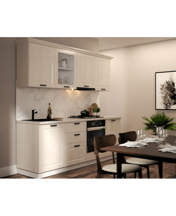 Bucatarie ATHENA 2.44 MDF, 244x223x60cm, lemn alb [3]