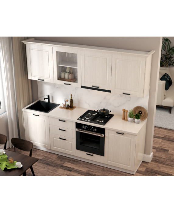 Bucatarie ATHENA 2.44 MDF, 244x223x60cm, lemn alb [5]