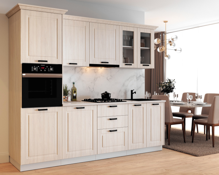 Bucatarie ATHENA 2.66 MDF, 266x223x60cm, lemn alb [2]