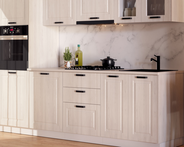 Bucatarie ATHENA 2.66 MDF, 266x223x60cm, lemn alb [5]