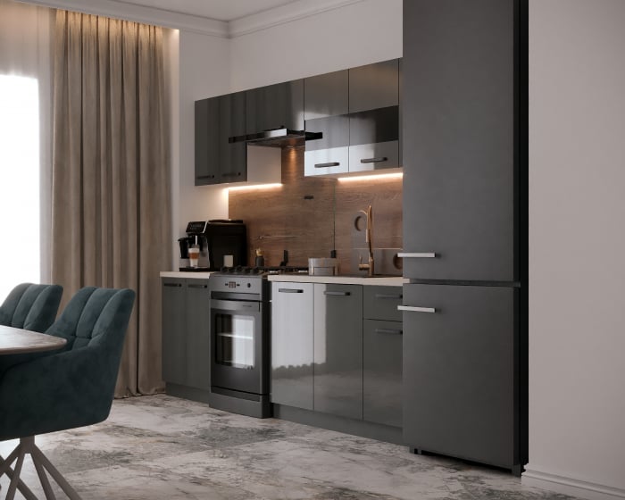 Bucatarie Daria, 240x60x200cm, Antracit [2]