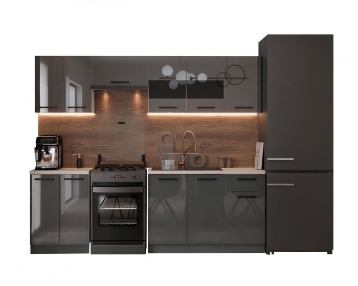 Bucatarie Daria, 240x60x200cm, Antracit [6]