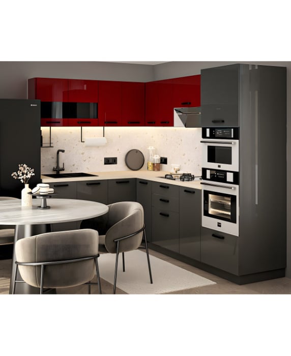 Bucatarie Daria colt V1, Rosu+Antracit [1]