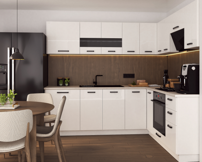 Bucatarie Daria colt V2, Alb lucios [5]