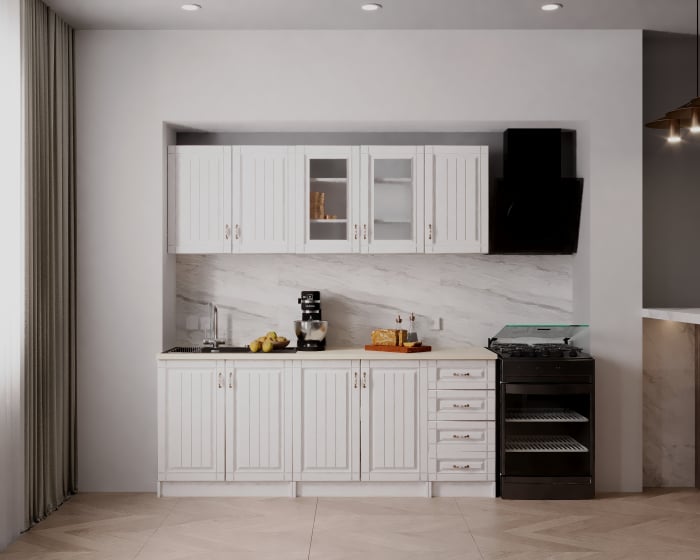 Bucatarie Provence RO 2m MDF, Alb [1]