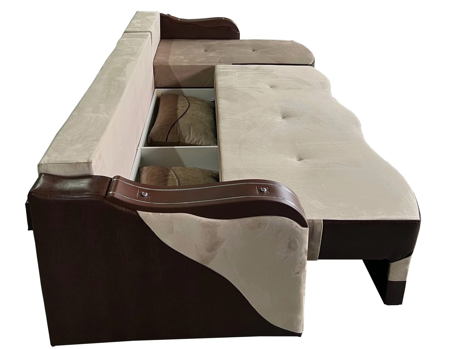 Coltar Extensibil Simona, 300X145X70 Cm, Cappuccino, Maro [4]