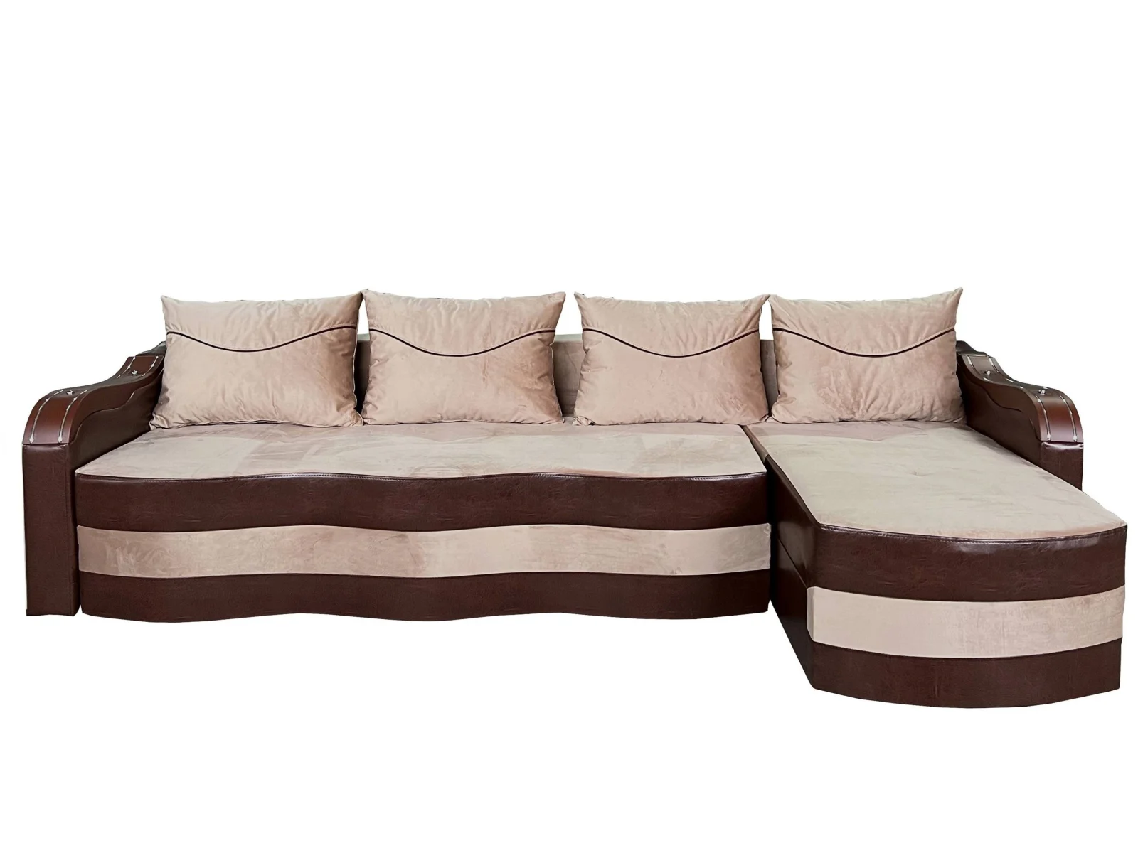 Coltar Extensibil Simona, 300X145X70 Cm, Cappuccino, Maro [1]
