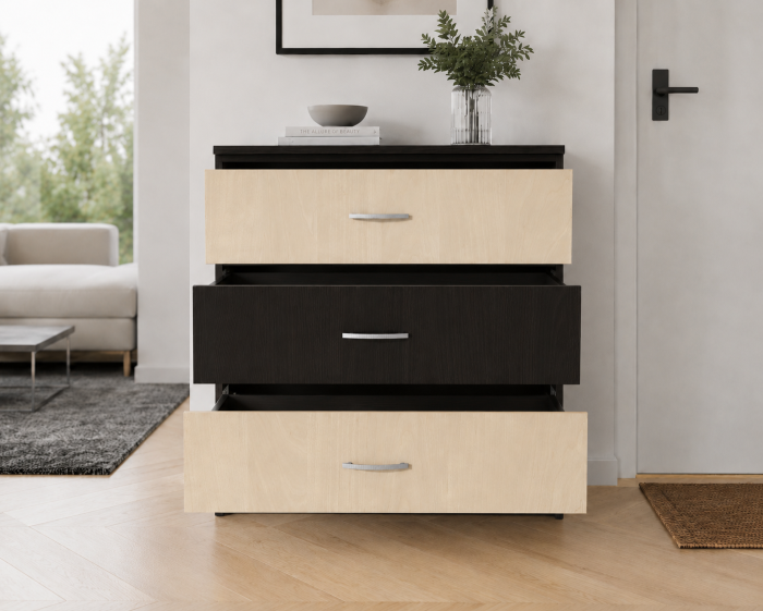 Comoda 3 Sertare, Wenge + Mesteacan [3]