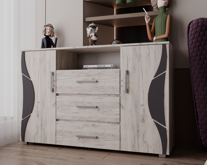 Comoda Laguna Ro, 135x40x84 cm, Stejar K001 [2]