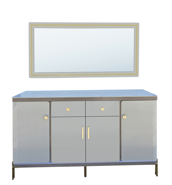 Comoda Royal MDF Gri deschis, 160x40x90cm [2]