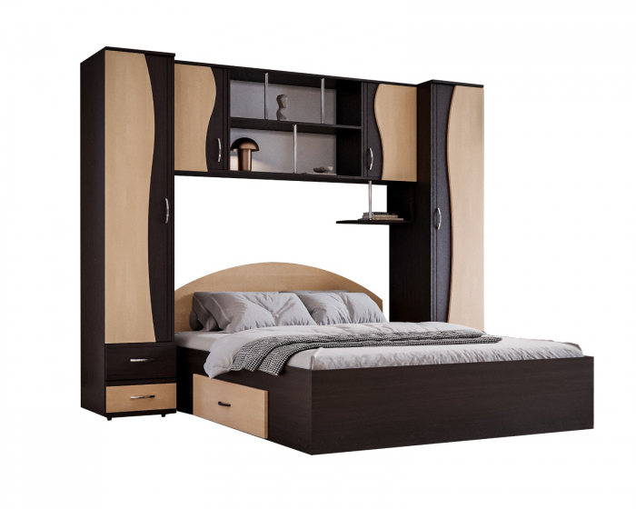 Dormitor Tineret, Wenge+Mesteacan 227x51/205x200 cm [6]