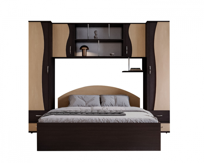 Dormitor Tineret, Wenge+Mesteacan 227x51/205x200 cm [8]