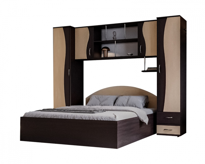 Dormitor Tineret, Wenge+Mesteacan 227x51/205x200 cm [7]