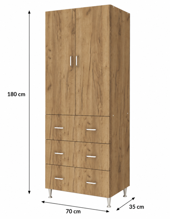 dulap haine cu sertare, 70x35x180 cm [6]