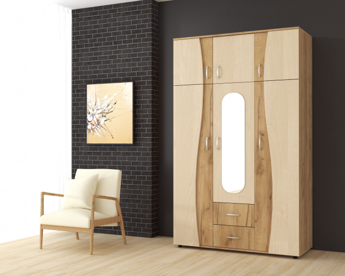 Dulap 3U S, 120x50x198 cm, K003+Mesteacan [1]