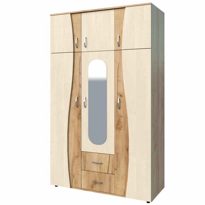 Dulap 3U S, 120x50x198 cm, K003+Mesteacan [4]